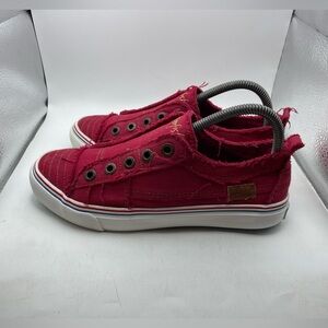 Blowfish Malibu Red distressed Canvas Sneakers women’s 8.5